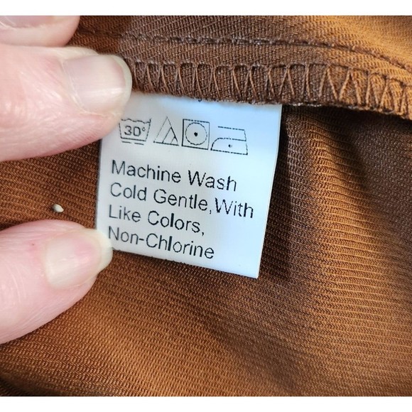 Mini Skirt Sz M Brown Faux Suede A-Line Eyelet Detail Preppy Casual Eye Catching - Picture 7 of 8